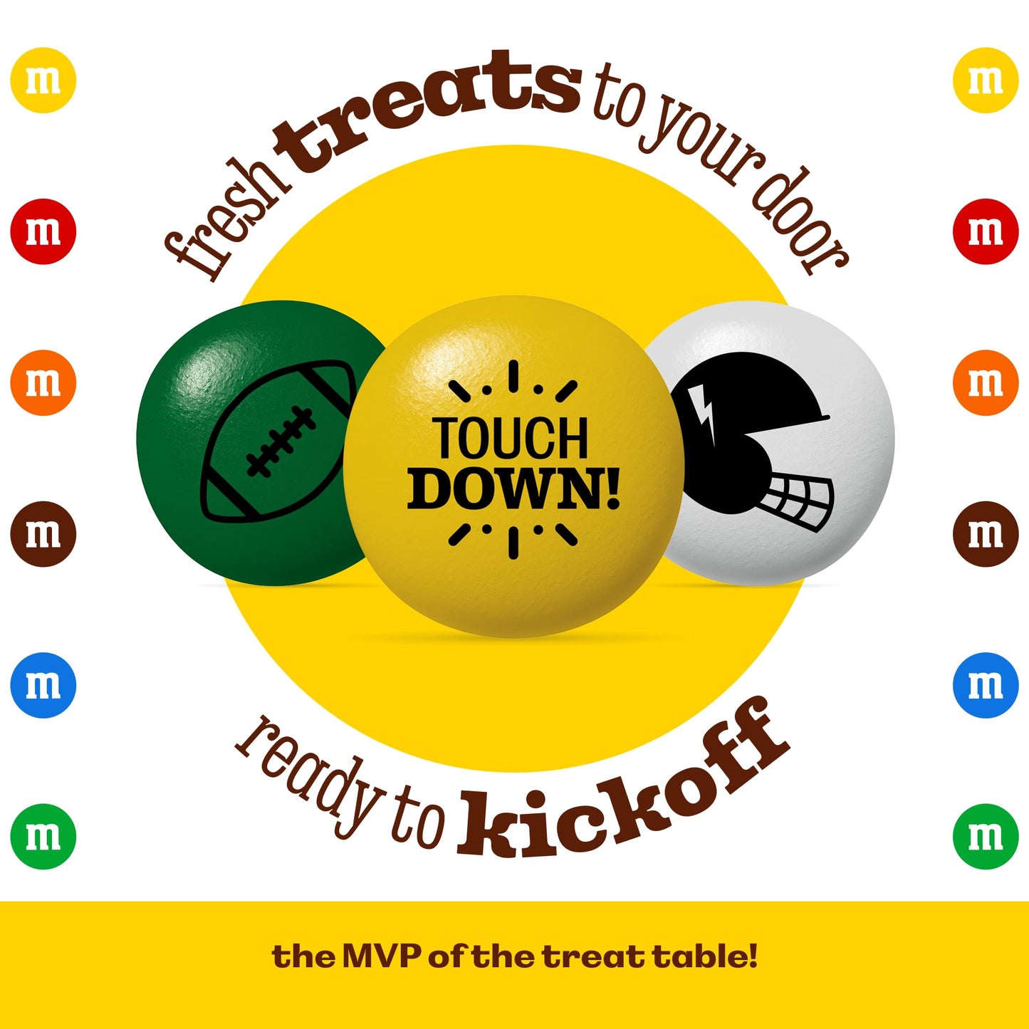 M&M'S WORLD Football Milk Chocolate Candy, 2lb Bulk Candy for Football Party Decor, Gifts, Favors, or Sports Theme Birthday
