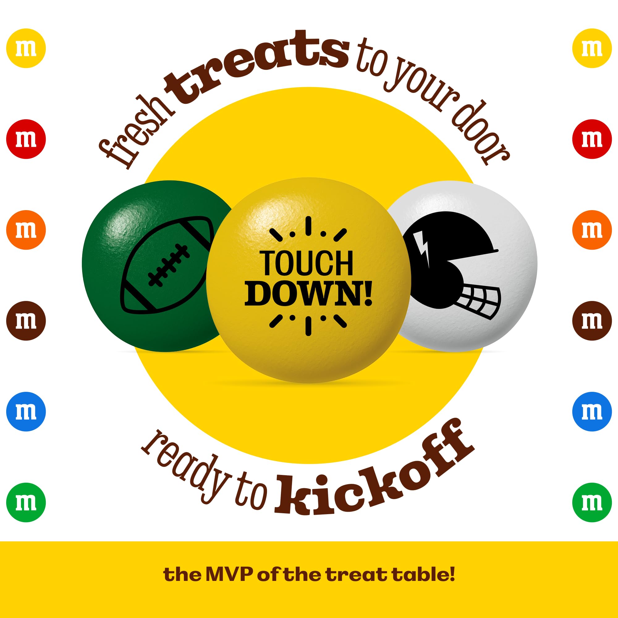 M&M'S WORLD Football Milk Chocolate Candy, 2lb Bulk Candy for Football Party Decor, Gifts, Favors, or Sports Theme Birthday
