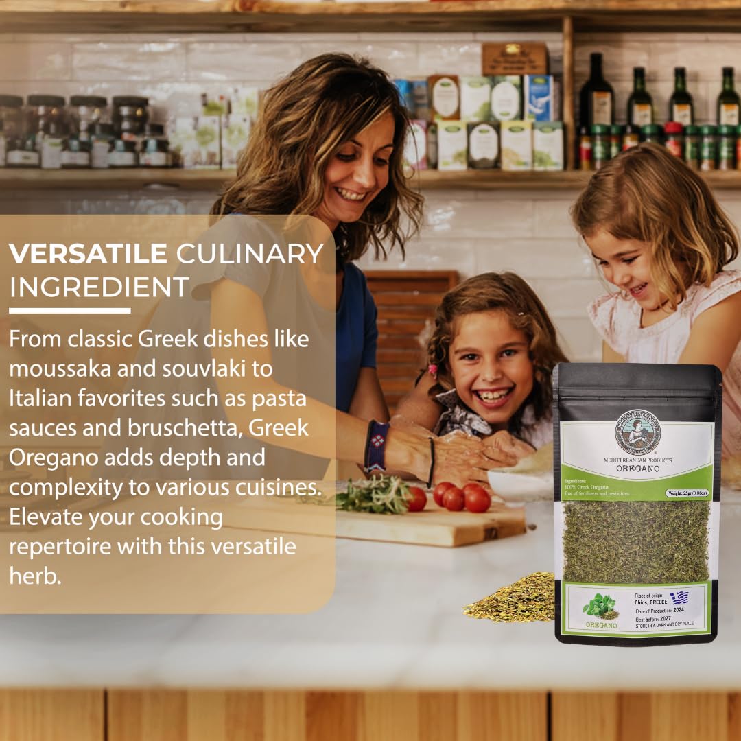 Mediterranea Products Greek Oregano - Traditionally Dried & Hand-Picked Premium Oregano Leaves - 100% Natural Dried Oregano Direct from Greek Farmers
