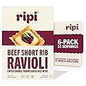 Ripi Braised Short Rib Ravioli - Red Wine, Swiss Chard & Parmesan - Frozen Pasta Meal - Ready in Under 5 Minutes, 9oz packs (6 Pack, Beef Short Rib)