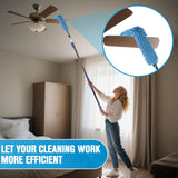 Cobweb Duster with Extension Pole, 20Ft Ceiling Fan Cleaner Duster, High Ceiling Duster Kit with 5-12Ft Telescoping Extension Pole, Long Handle Duster