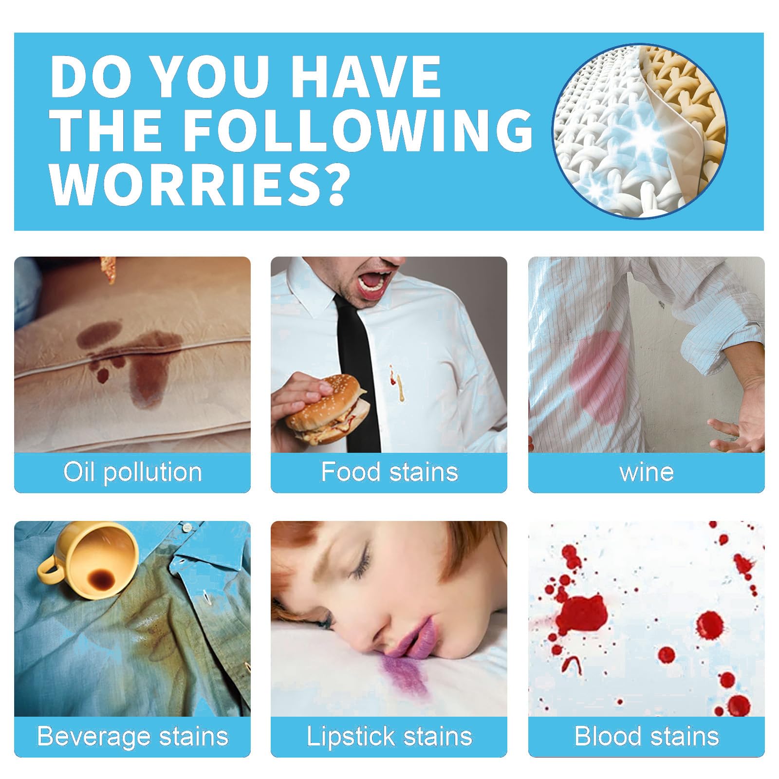 Hzutloer Mattresses Dry Cleaning Agent,Mattresses Cleaner and Stain Remover Spray,Professional Mattress Foam Cleaner,Multi-stain removal,Quick-Drying