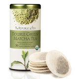 The Republic of Tea 100% Organic Double Green Matcha Tea Bags (40051) - Green Tea and Organic Stone-Ground Japanese Tencha Leaves - Matcha Tea Powder