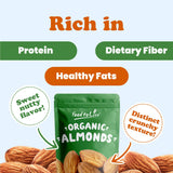 Food to Live Organic California Almonds, 5 Pounds - Non-GMO, Whole, Unsalted, Unroasted, Keto, Vegan Nuts in Bulk. Rich in Vitamin E. Snack. Great