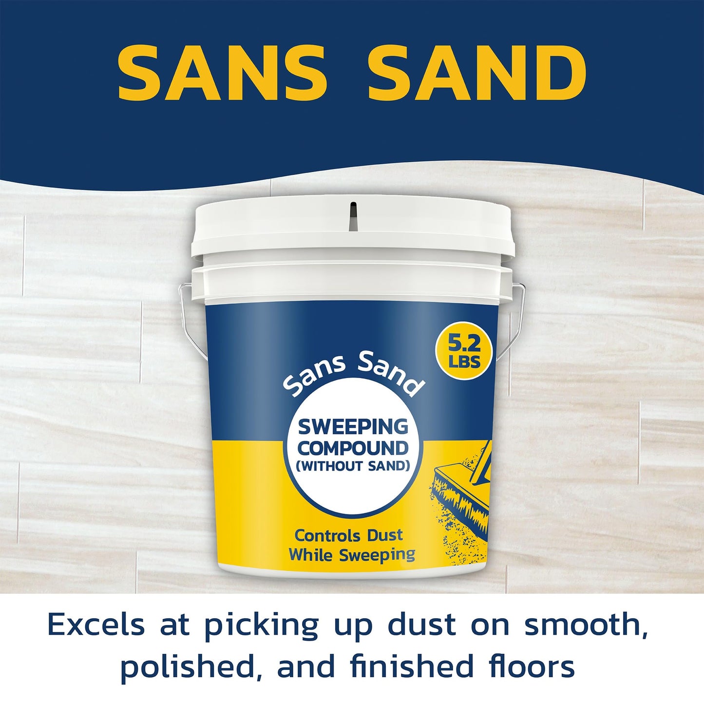 Banner Chemical Sans Sand Gritless Sweeping Compound Without Sand - Effective Dust Control, Non Abrasive and Safe for Smooth, Finished & Polished