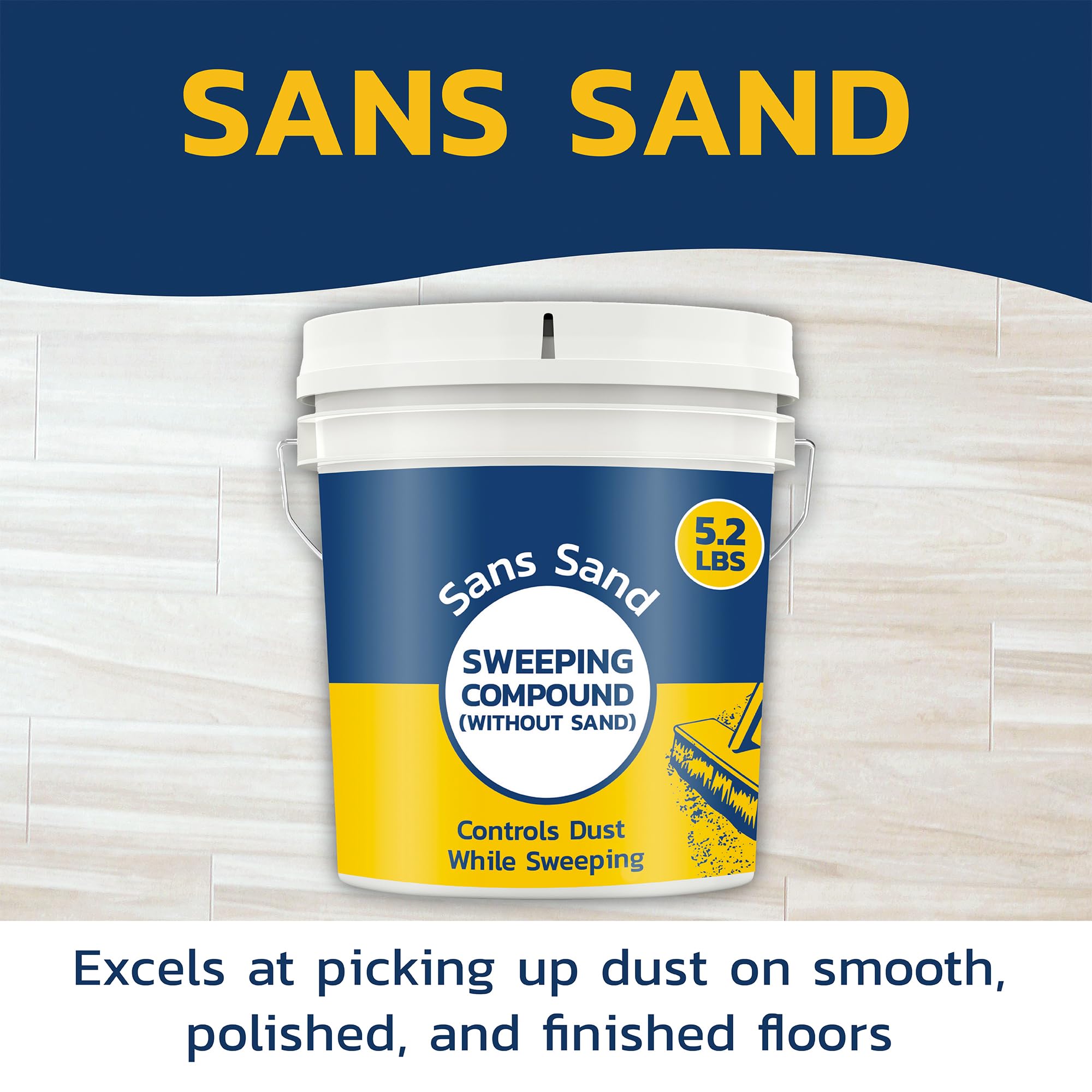 Banner Chemical Sans Sand Gritless Sweeping Compound Without Sand - Effective Dust Control, Non Abrasive and Safe for Smooth, Finished & Polished