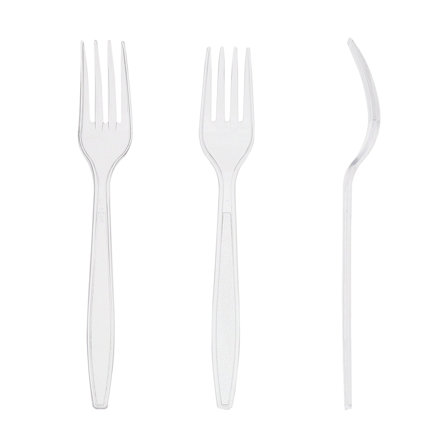 AmerCareRoyal Heavy Weight Unwrapped Disposable Polystyrene Plastic Forks for Restaurants and Catering, Clear, Pack of 1000
