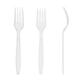 AmerCareRoyal Heavy Weight Unwrapped Disposable Polystyrene Plastic Forks for Restaurants and Catering, Clear, Pack of 1000