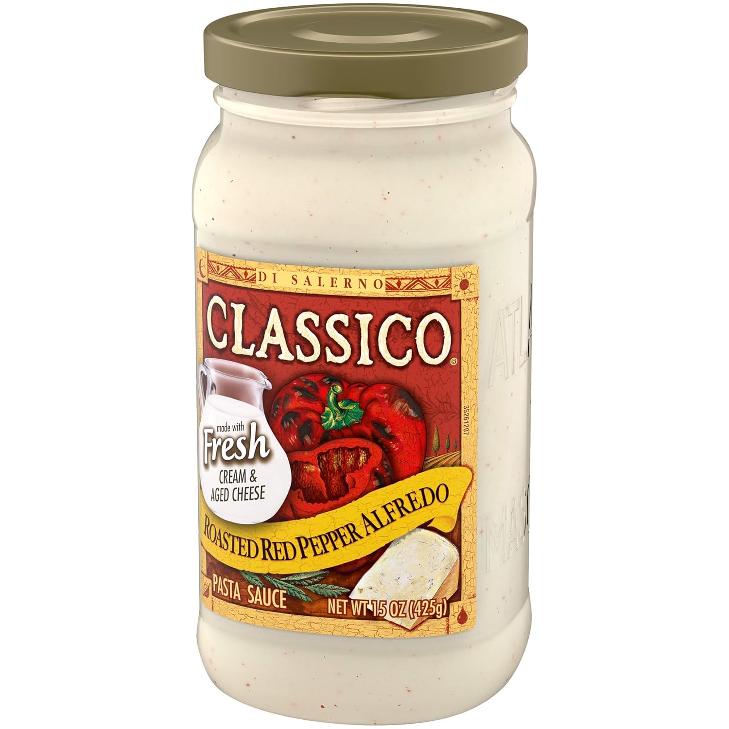 Classico Roasted Red Pepper Alfredo Pasta Sauce, 15 Oz (Pack of 12)