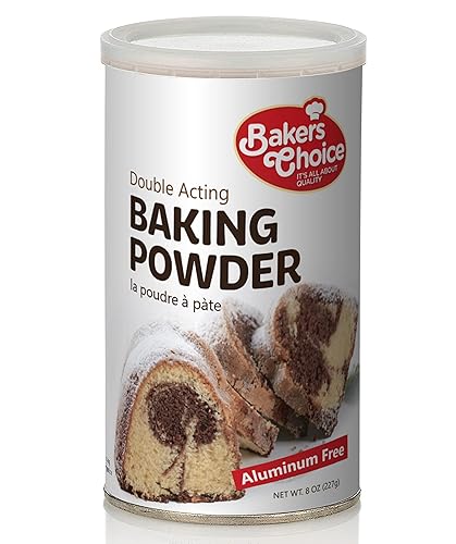 Double Acting Baking Powder, 8 oz. - Aluminum Free Baking Powder, Premium Grade, Vegan, Vegetarian, Kosher - By Baker’s Choice