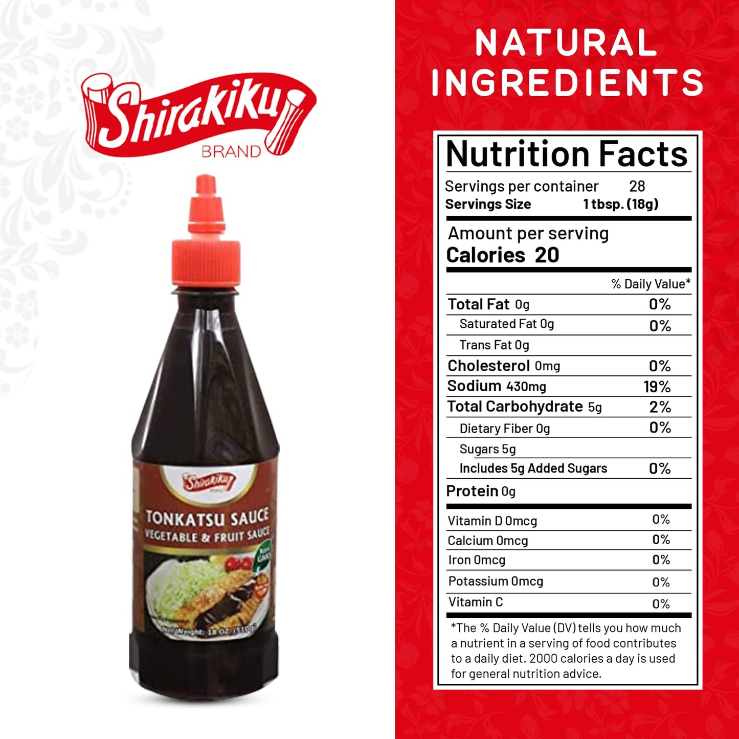 Shirakiku Tonkatsu Sauce - Japanese Vegetable and Fruit Sauce, Gluten Free | Ideal for deep-fried foods like Pork Cutlets, Chicken Katsu and More