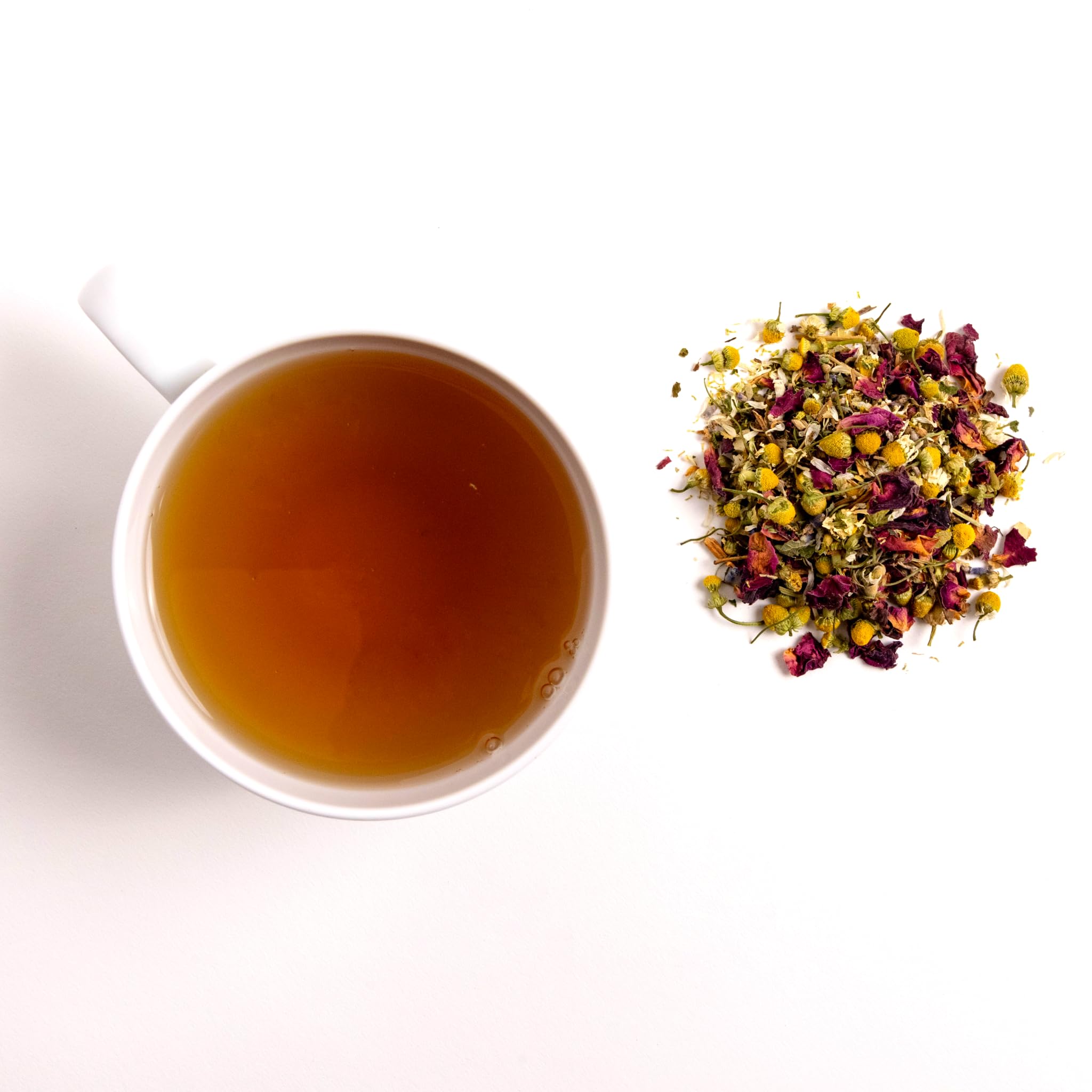 Pure And Easy Tea, Nighttime Nirvana, Caffeine-Free Herbal Sleep & Relaxation Tea, Loose Leaf Blend with Chamomile, Lavender & Lemon Balm, Premium
