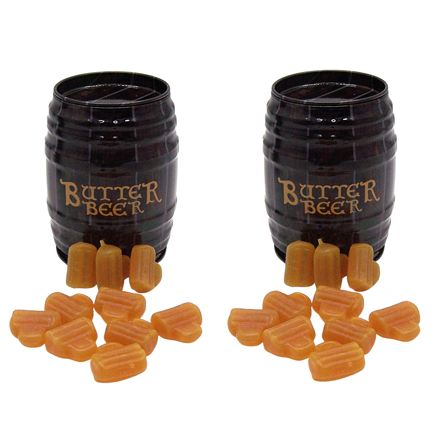 Harry Potter Inspired Butterbeer Chewy Candy in Barrel Tin, 2 Pack, Fun and Delicious Treat, 1.5 Ounce Tins