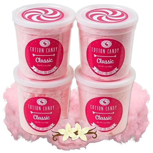 CHOCOLATE STORYBOOK Cotton Candy Party Pack - Unique Idea for Holidays, Birthdays, Gag Gifts, Favors (Classic Pink Vanilla, 1 oz each, 4-Pack)