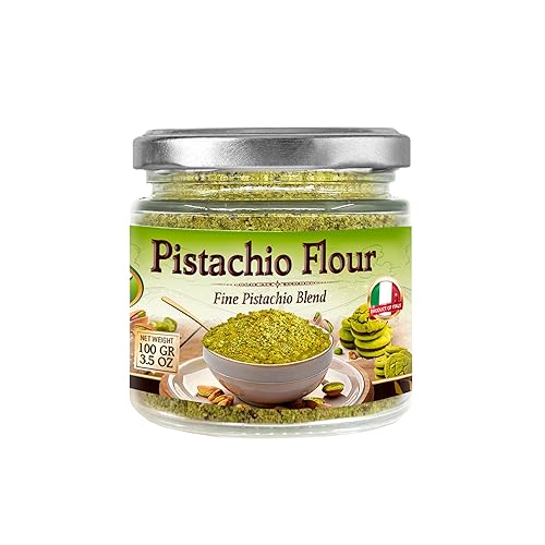 Sanniti Pistachio Flour, 3.5 oz - Fine Pistachio Blend for Baking & Cooking - 100% Pure Pistachios - Product of Italy
