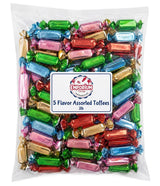 Assorted Toffee Candy - 2 lbs of Fresh Delicious Assorted Individually Wrapped 5 Flavors Smooth Creamy Toffee