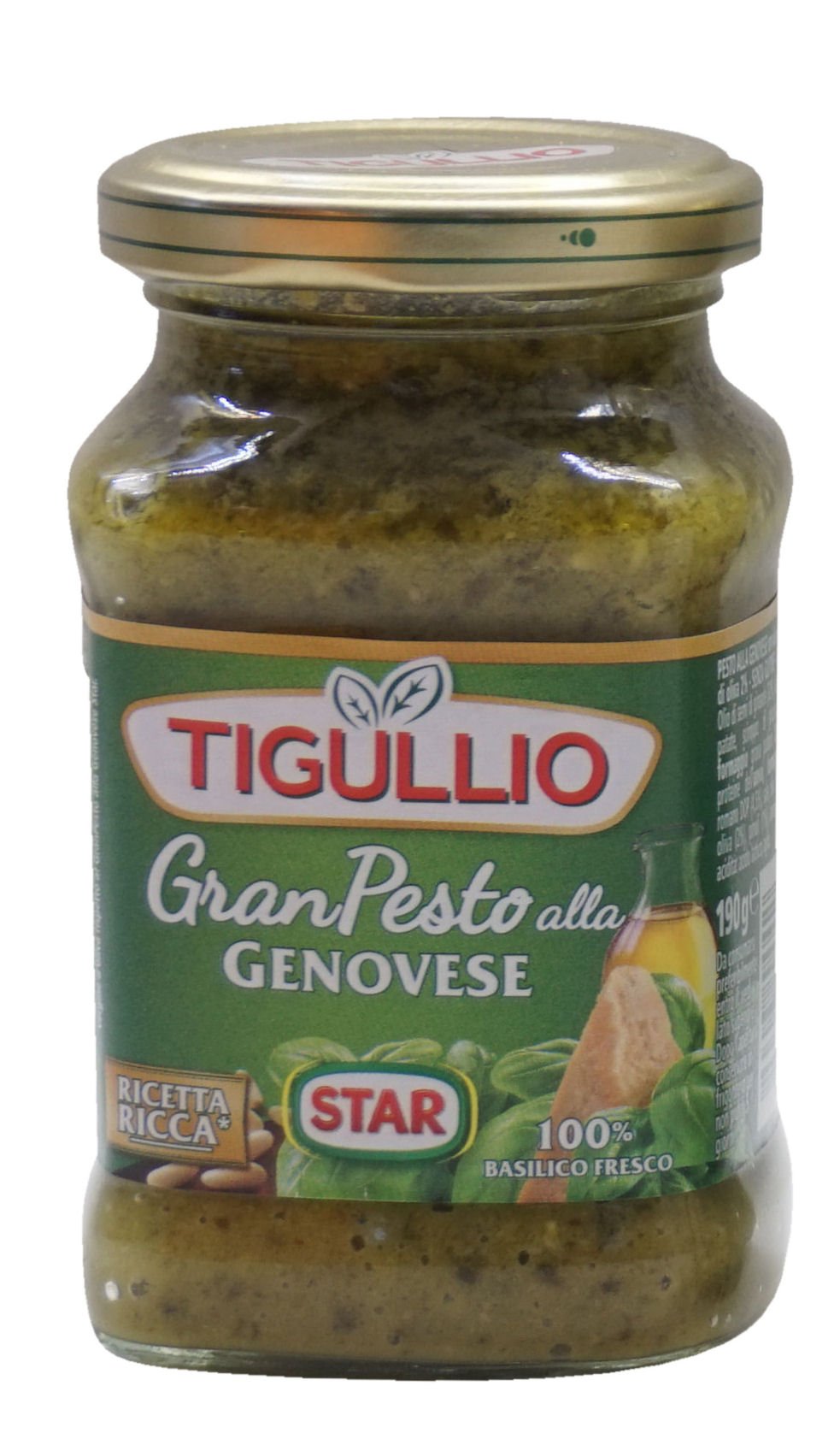 Tigullio:"Gran Pesto alla Genovese" Genovese Pesto - 6.7 Fluid Ounce (190ml) Packages (Pack of 4) [ Italian Import ]