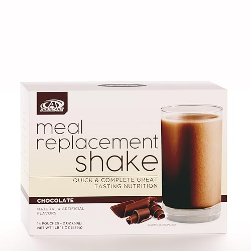 AdvoCare Meal Replacement Shake - Protein Shake Powder with 24 Grams of Protein & 26 Essential Vitamins & Minerals - Chocolate, 14 Pouches