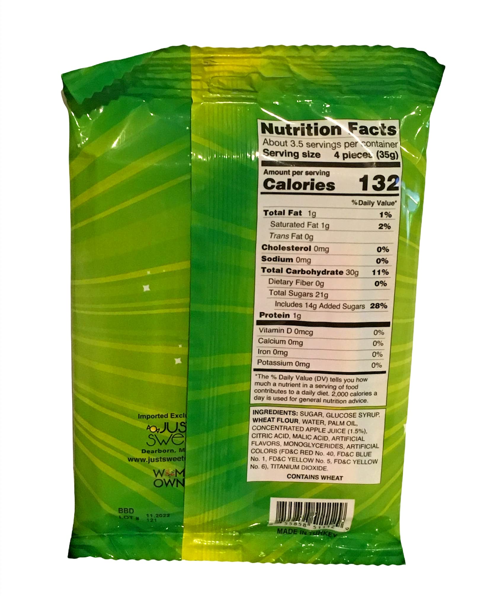 (1) 4.5 oz Bag Sweeto Sour Rainbow Belts Artficially Flavored - Made with Real Fruit Juice - Gummy Candy