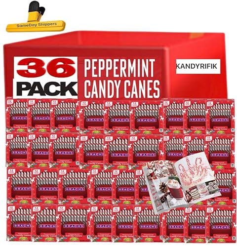 CANDY CANES (432 COUNT) - 36 PACK, Peppermint Candy Canes, Individually Wrapped Bulk Candy Canes, Christmas Candy, Stocking Stuffers for Kids, Holiday