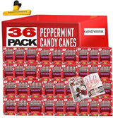 CANDY CANES (432 COUNT) - 36 PACK, Peppermint Candy Canes, Individually Wrapped Bulk Candy Canes, Christmas Candy, Stocking Stuffers for Kids, Holiday