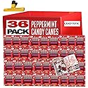 CANDY CANES (432 COUNT) - 36 PACK, Peppermint Candy Canes, Individually Wrapped Bulk Candy Canes, Christmas Candy, Stocking Stuffers for Kids, Holiday
