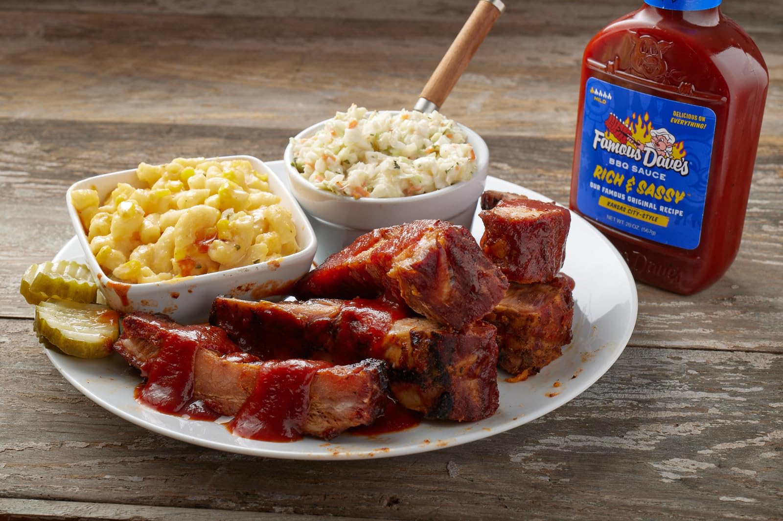 Famous Dave's Seasoning Variety Bundle - 2 pck Rich & Sassy BBQ Sauce & 1 pck Rib Rub Seasoning (45.5 oz.)