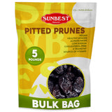 Sunbest Natural Dried Pitted Prunes, 5 lbs - Unsweetened Jumbo Dried Plums - Juicy, Healthy Snack Rich in Fiber & Potassium for Digestive Health
