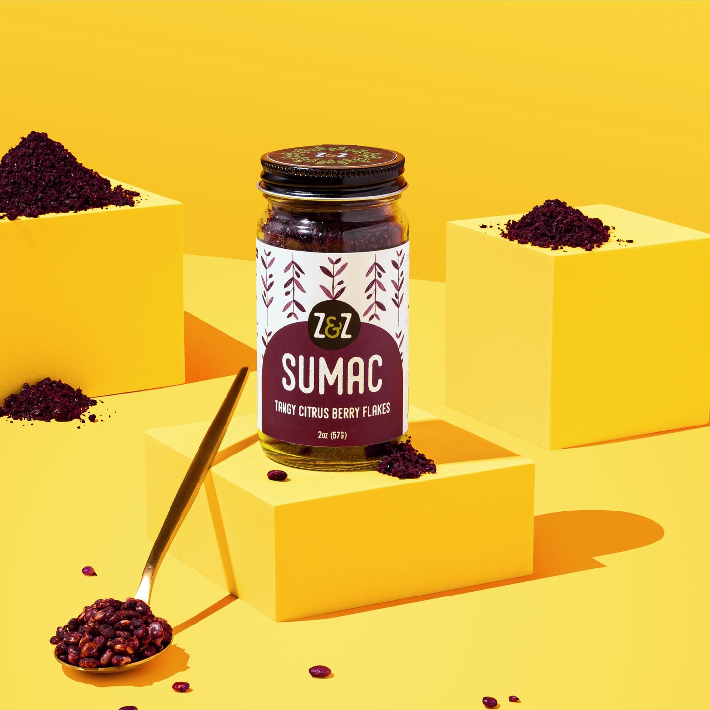 Sumac by Z&Z | Ground Sumac Spice Made from Fresh Tangy Citrus (Sumac) Berries | Turkish Sumac Seasoning for Marinades, Salads, Rice, & Hummus |