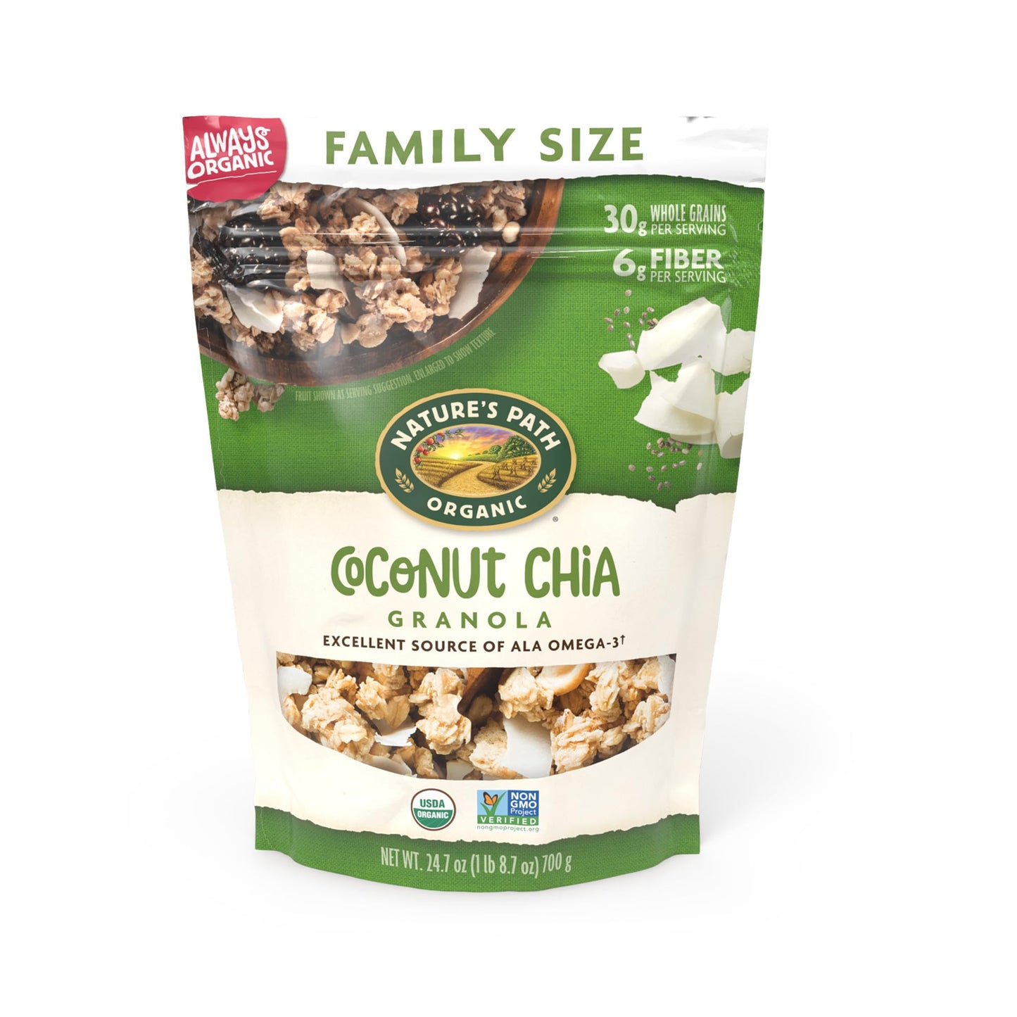 Nature's Path Organic Coconut Chia Granola, 24.7 oz (Pack of 1), Non-GMO
