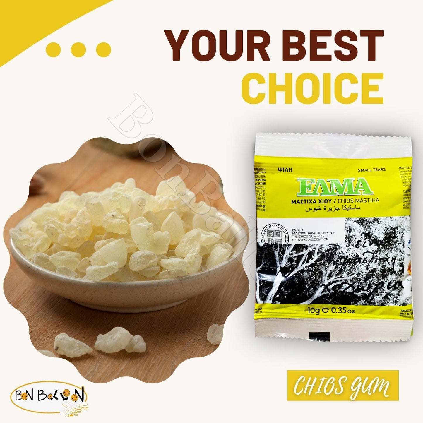 Chios Pure Natural Gum Mastic Mastixa Xiou Mastiha Mastix 1 Envelopes (10 gm) Unique Product With Many Beneficial Qualities Used In Beverages