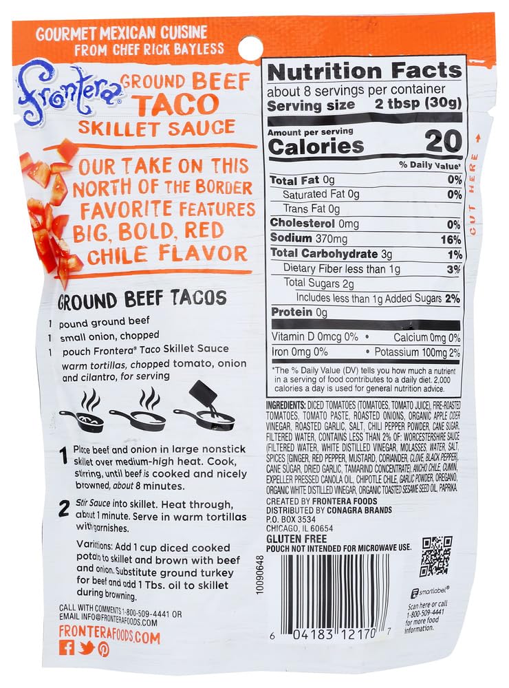 Frontera Texas Original Taco Skillet Sauce 8 oz each (1 Item Per Order)