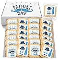 Fathers Day Cookies Party Favors 24 Pack Decorated Treats Bulk for Dad | INDIVIDUALLY WRAPPED Sugar Cookies | Gift Basket Peanut & Nut Free