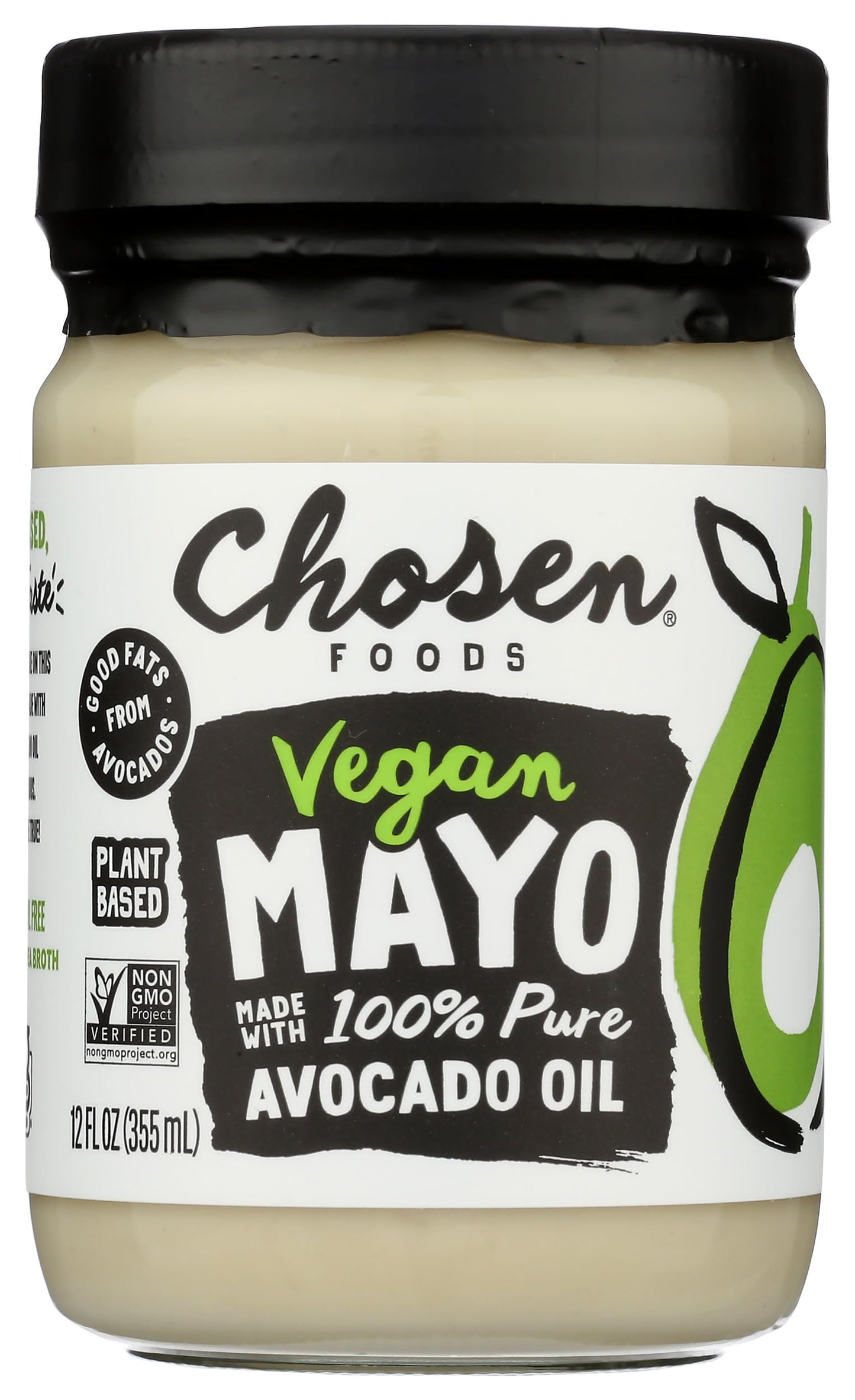 Chosen Foods Classic Vegan Avocado Oil-Based Mayonnaise, Gluten & Dairy Free, Low-Carb, Keto Diet Friendly, Mayo for Sandwiches, Dressings and Sauces