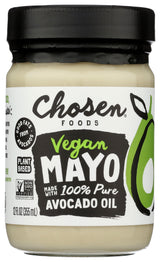Chosen Foods Classic Vegan Avocado Oil-Based Mayonnaise, Gluten & Dairy Free, Low-Carb, Keto Diet Friendly, Mayo for Sandwiches, Dressings and Sauces