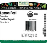 Frontier Co-op Organic Lemon Peel Granules, 1lb Bulk Bag, Natural Dried Peel | Made with Pure Lemon Zest | Kosher Certified | Ideal for Baking