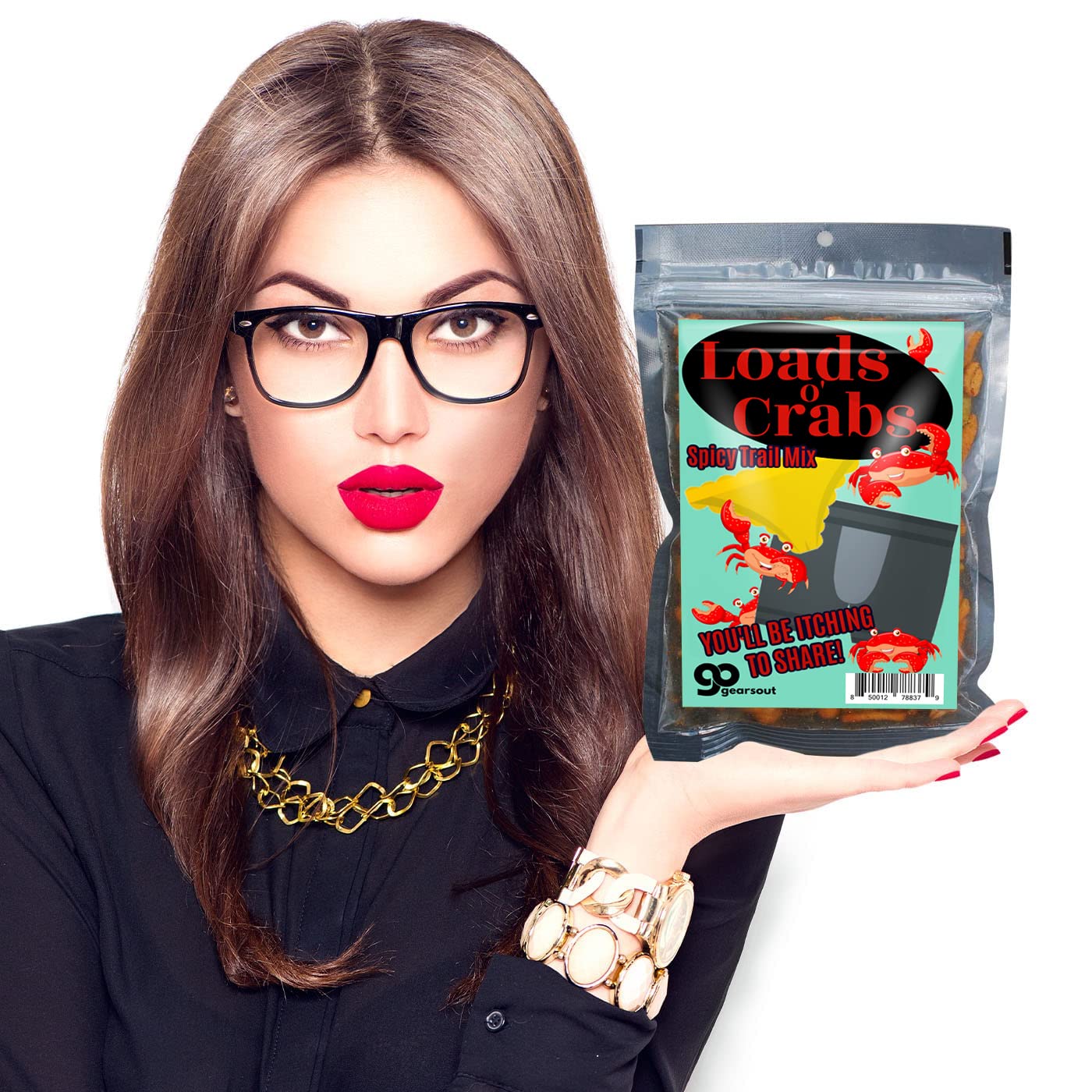 Loads O' Crabs Spicy Trail Mix - Funny Beach Snacks for Adults - Premium Blend, Made in the USA