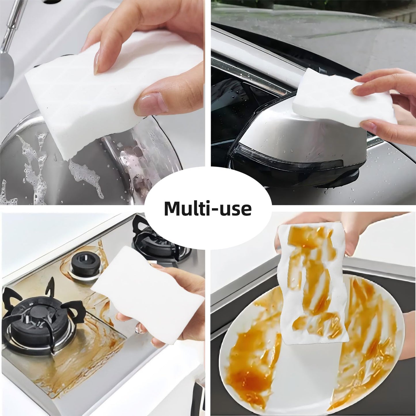 Foamworld 70 Pack Magic Sponges Eraser, 2X Density Melamine Sponge, Extra Large Long Lasting Household Kitchen Cleaning Sponge for Dishes, Bathroom