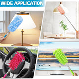 4 Pack 13" to 30" Extendable Feather Duster Kit, Washable Duster Head, Microfiber Duster for Office, Car, Window, Furniture