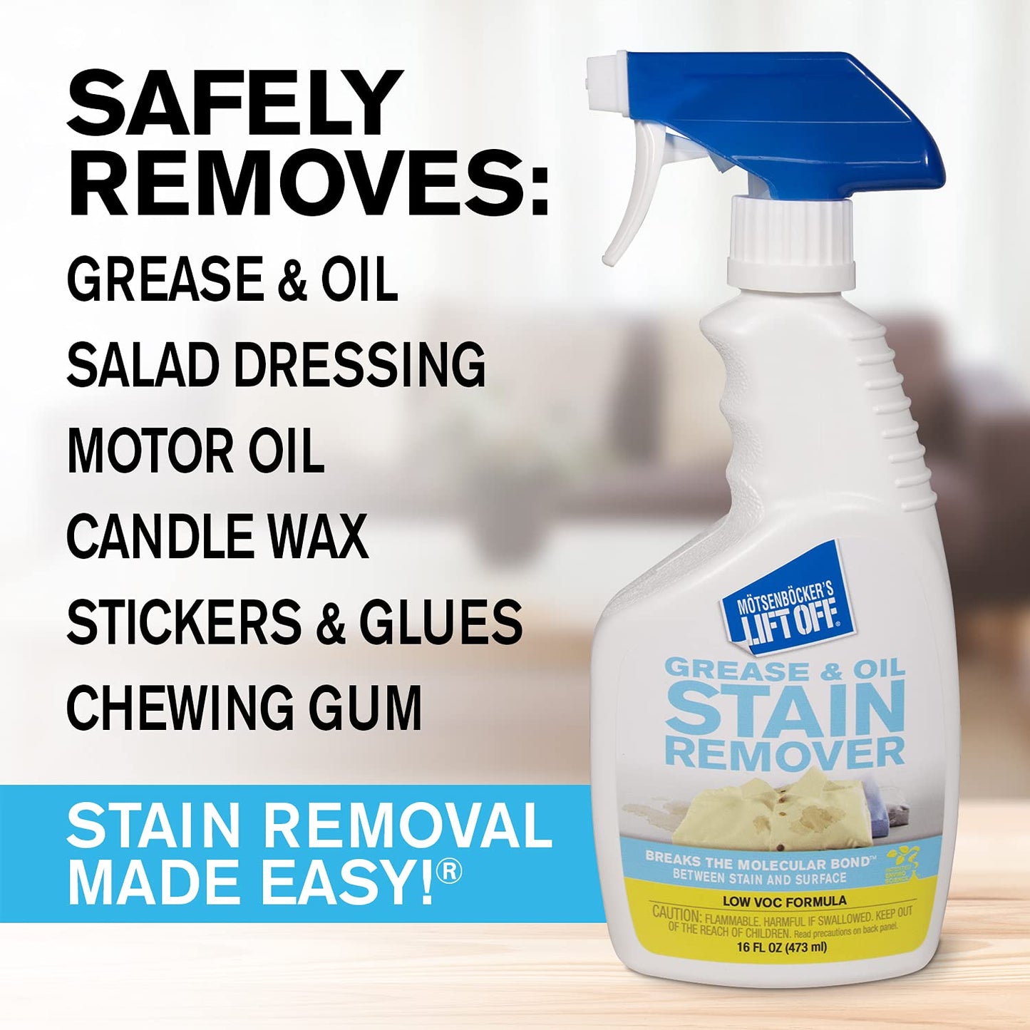 Motsenbocker’s Lift Off 99089 3-in-1 Stain Removal Kit 16-Ounce Spray Bottles Fast and Easy Removal of All Types of Stains Use for Pre-Wash Laundry