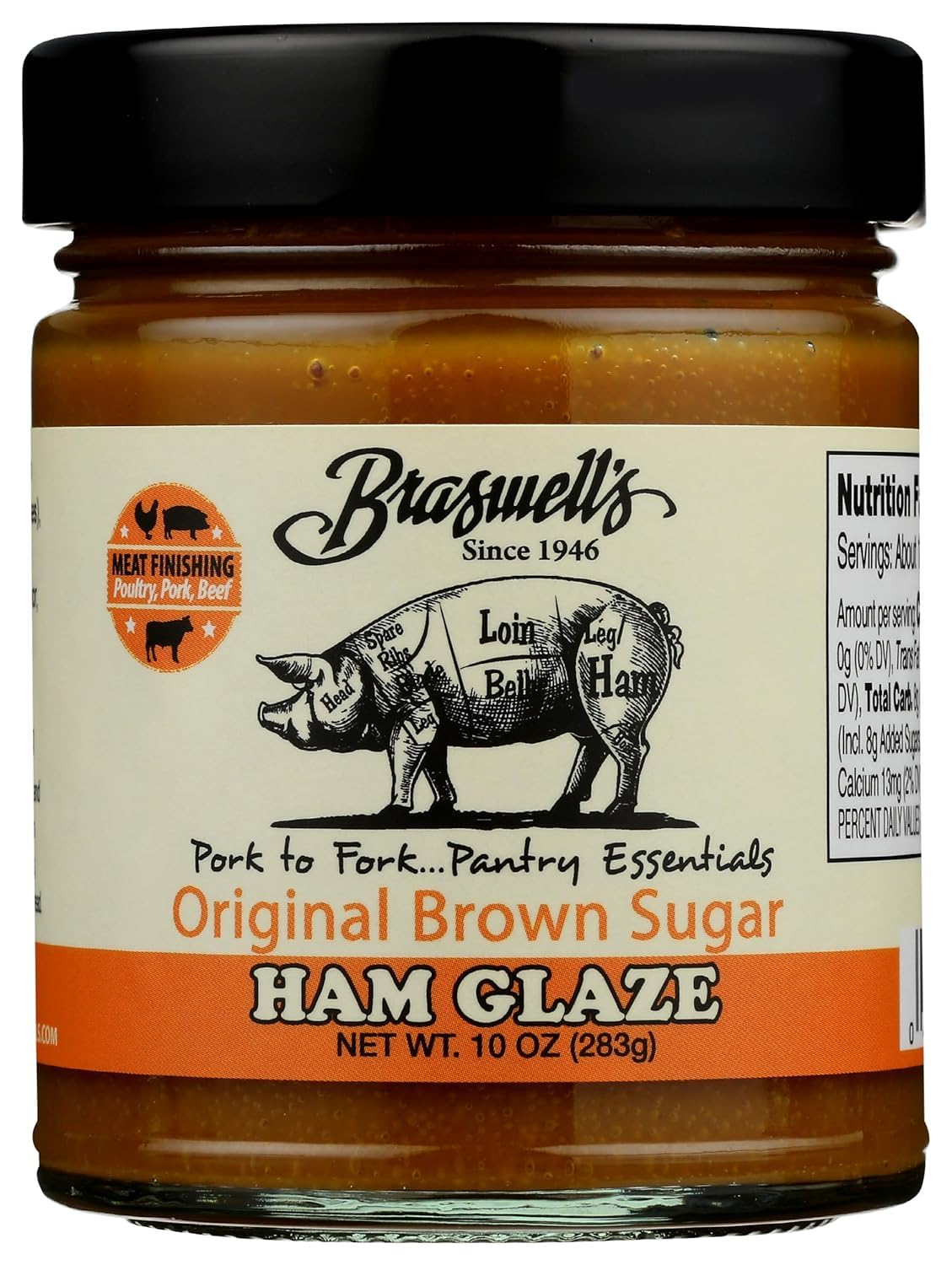 Braswell’s Original Brown Sugar Ham Glaze - Small-Batch, Renowned Specialty, Made in USA, Since 1946 (10oz)