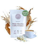 5 SPARROWS Healthy Sugar-Free Coffee Creamer Powder (White Chocolate) - Stevia-Sweetened, Zero Sugar - Keto-Friendly Flavored Drink Mix, 10 oz