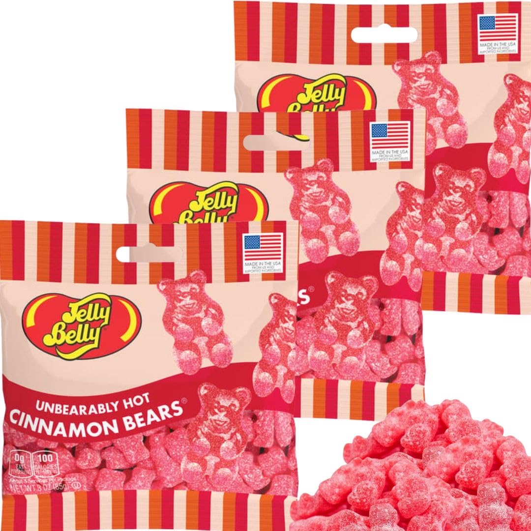 Jelly Belly Unbearably Hot Cinnamon Bears (3oz Bag) - Pack of 3