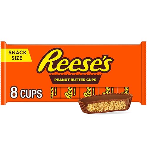 Reese's, Milk Chocolate Snack Size Peanut Butter Cups, Candy Packs, 0.6 Ounce, 8 Count