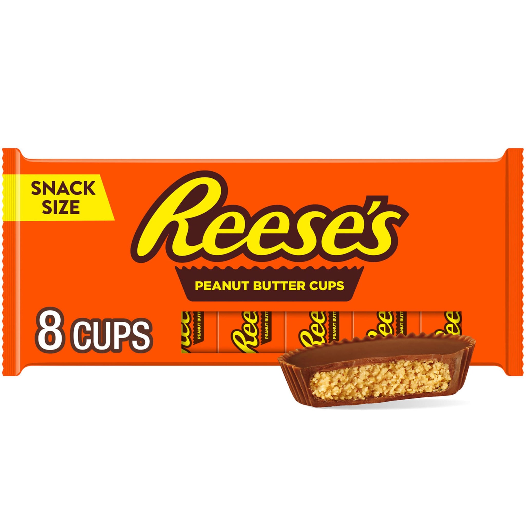 Reese's, Milk Chocolate Snack Size Peanut Butter Cups, Candy Packs, 0.6 Ounce, 8 Count