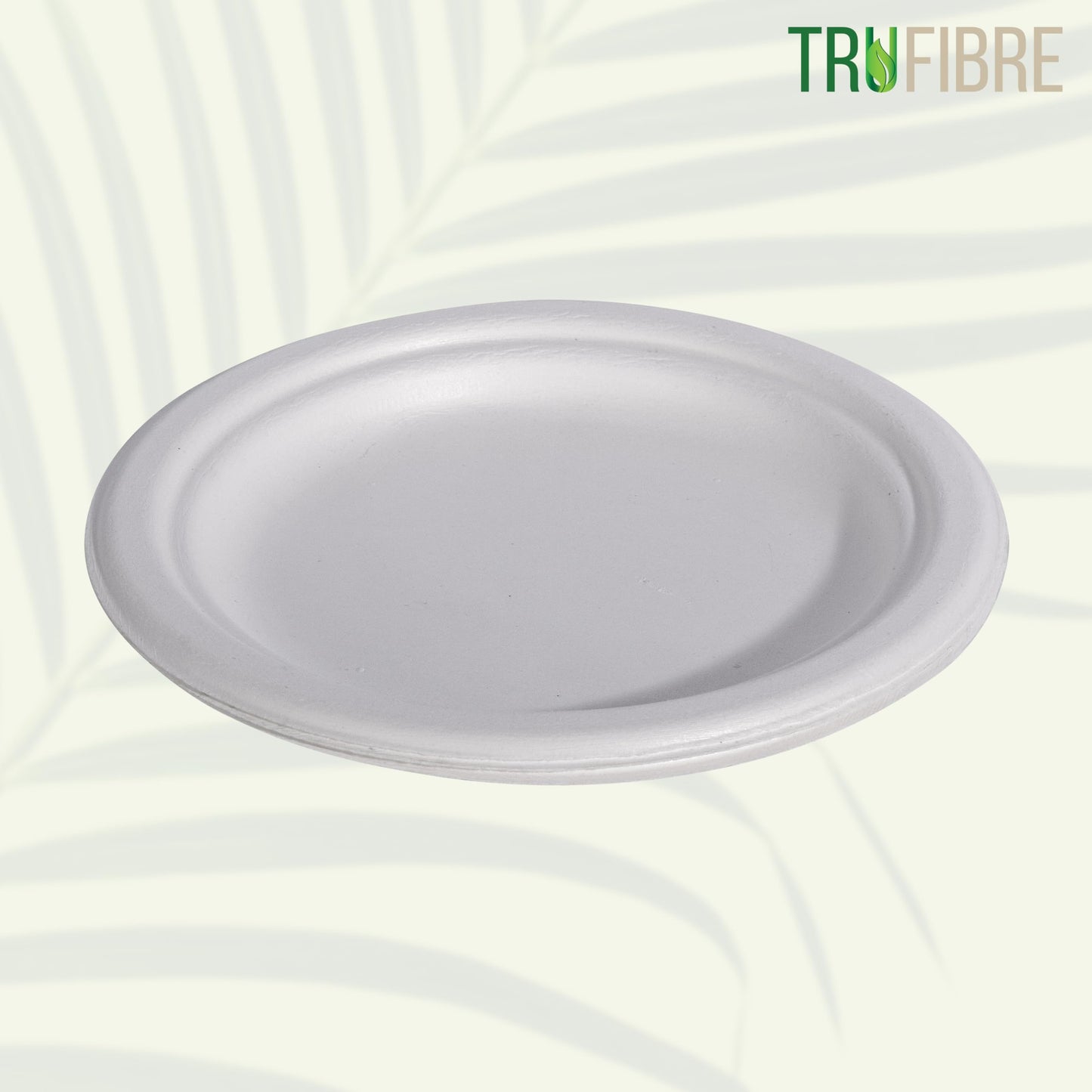 TruFibre 7" Paper Plates, Compostable Bagasse Food Container, Disposable, Microwave Safe for Lunch, Dinner, Party, Supplies, Events, Bulk, 125 Pack