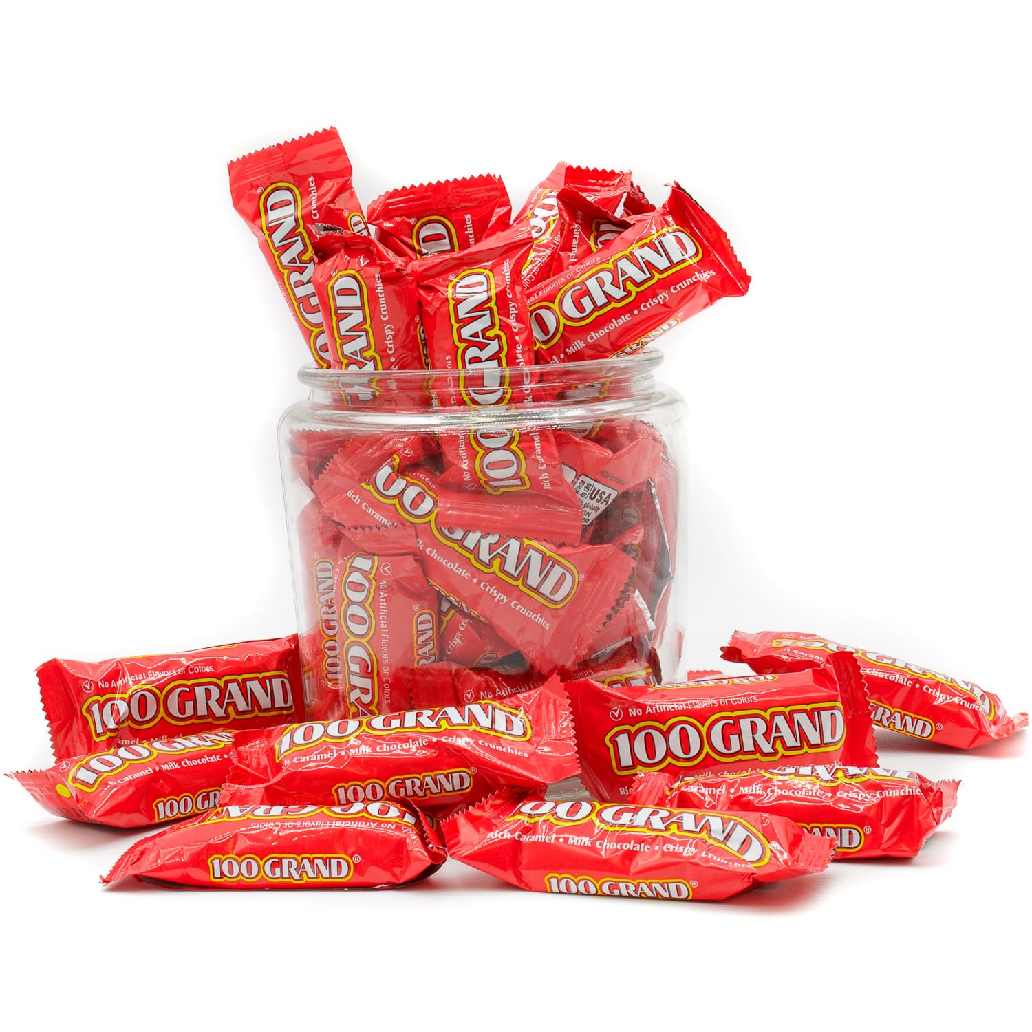 Candy Bar 2 lb FUN SIZE - Bulk, Vintage, Caramel & Crispy Rice & Milk Chocolate, Individually Wrapped (40 Pieces)