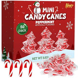 Christmas Mini Candy Canes Classic Red & White Peppermint Flavor for Holiday Family Indulgement - Small Candy Canes Individually Wrapped for Kids