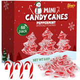 Christmas Mini Candy Canes Classic Red & White Peppermint Flavor for Holiday Family Indulgement - Small Candy Canes Individually Wrapped for Kids
