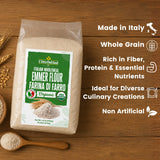 L’Oro Del Sud Organic Farro (Emmer) Flour - 4.4 lb (2 kg), Stone-Ground Ancient Grain Flour from Italy, All-Purpose, High Fiber, Non-GMO